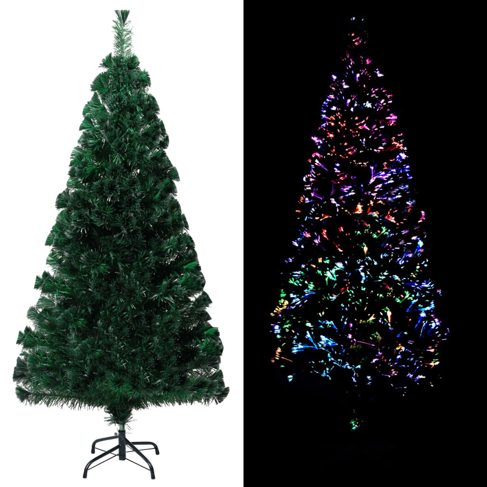 ikayaa Artificial Christmas Tree with Stand Green 47.2" Fiber Optic