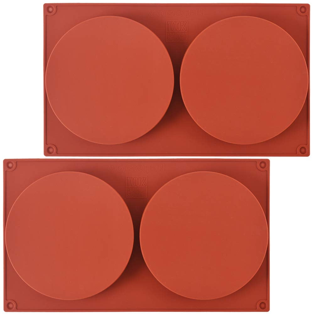 ionEgg Round Cake Pans, 5.4 Inches Silicone Molds for Baking, Nonstick & Quick Release Baking Pans for Layer Cakes, Cheese Cakes, Rainbow Cakes and Chocolate Cakes, Pack of 2