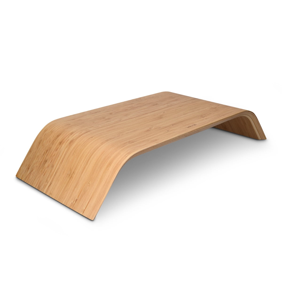 kalibri Wood Monitor Stand Riser - Computer Desk Holder Desktop Dock Wooden Mount Display for PC TV Screen Notebook Laptop - Bamboo