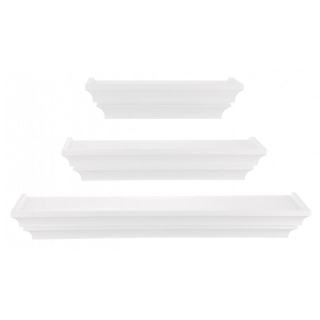 kieragrace KG Traditional  Madison Shelves  Set of 3 White Engineered Wood