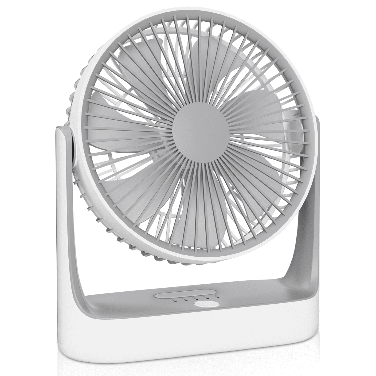 mollie USB Rechargeable Desktop Fan, Wall Mounted Hanging Fan with LED Light and Hook, Speed Adjustable Air Cooler Fan For Home Bedroom, White