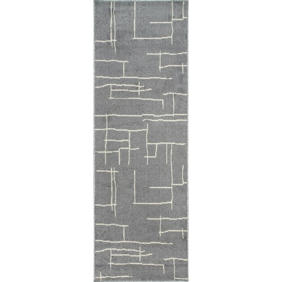 nuLOOM Abstract Vivian Runner Rug, 2' 6" x 8', Gray
