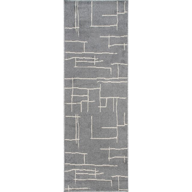 nuLOOM Abstract Vivian Runner Rug, 2' 6" x 8', Gray