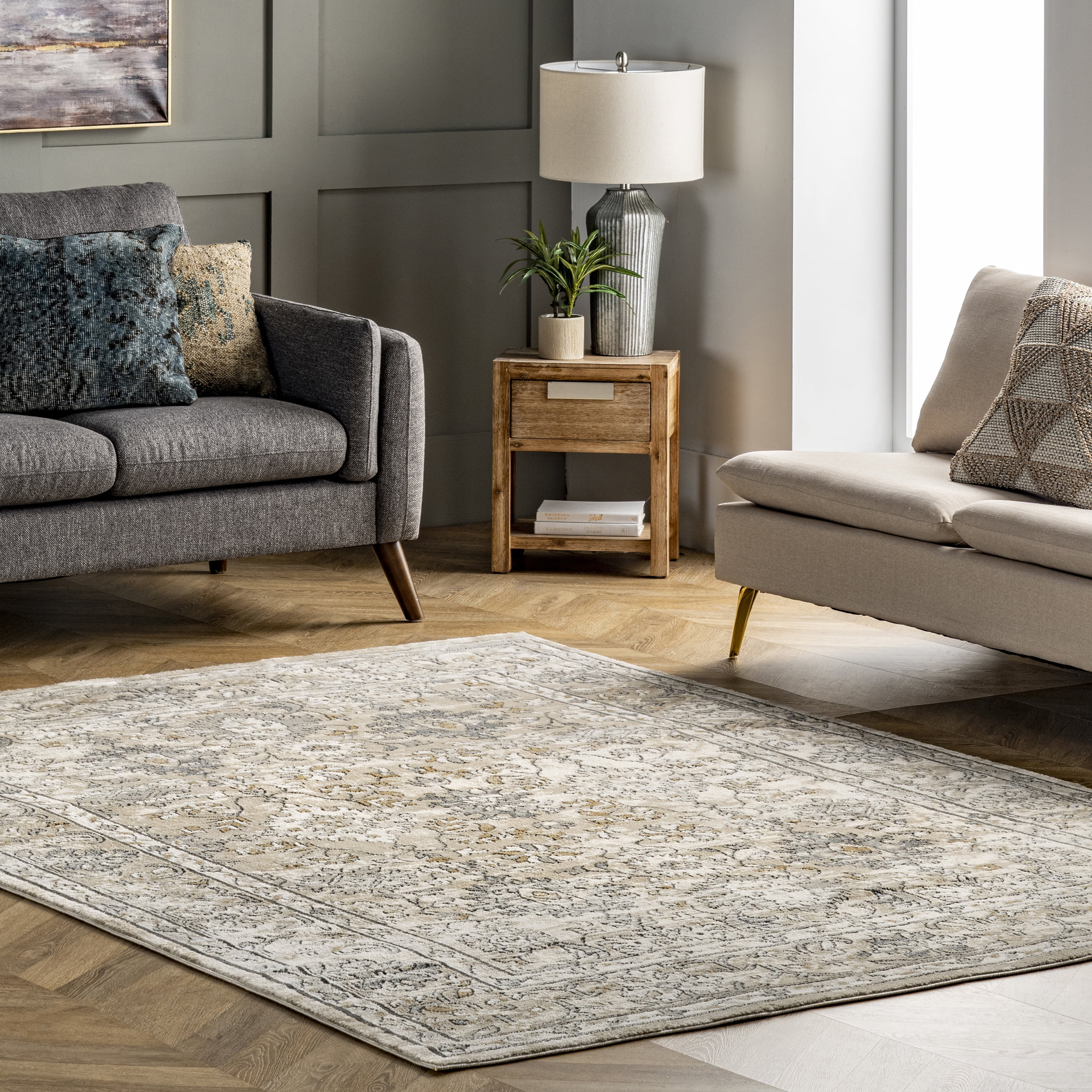nuLOOM Agata Textured Tassel Area Rug, 5' 3" x 7' 7", Black