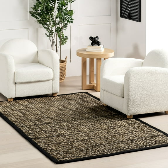 nuLOOM Armani Geometric Seagrass Area Rug, 9' x 12', Armani Black