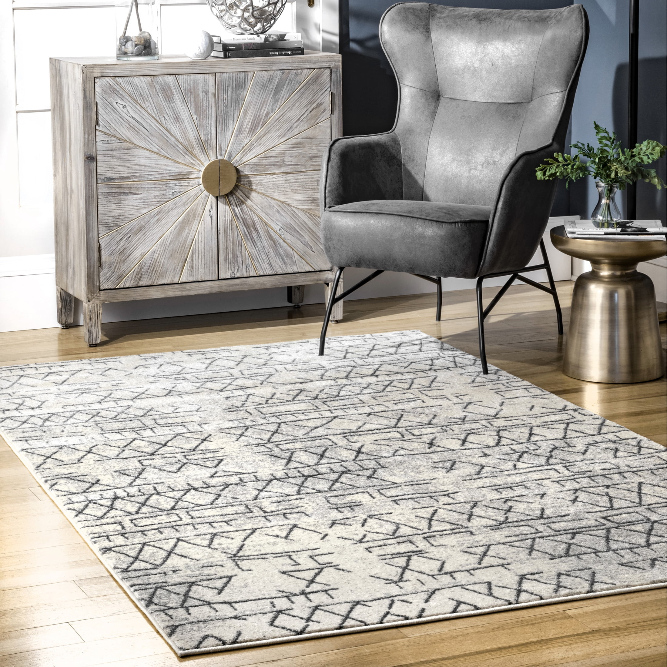 nuLOOM Alfombra Tribal con Bandas Descoloridas Bodrum, 5' x 8', Beige