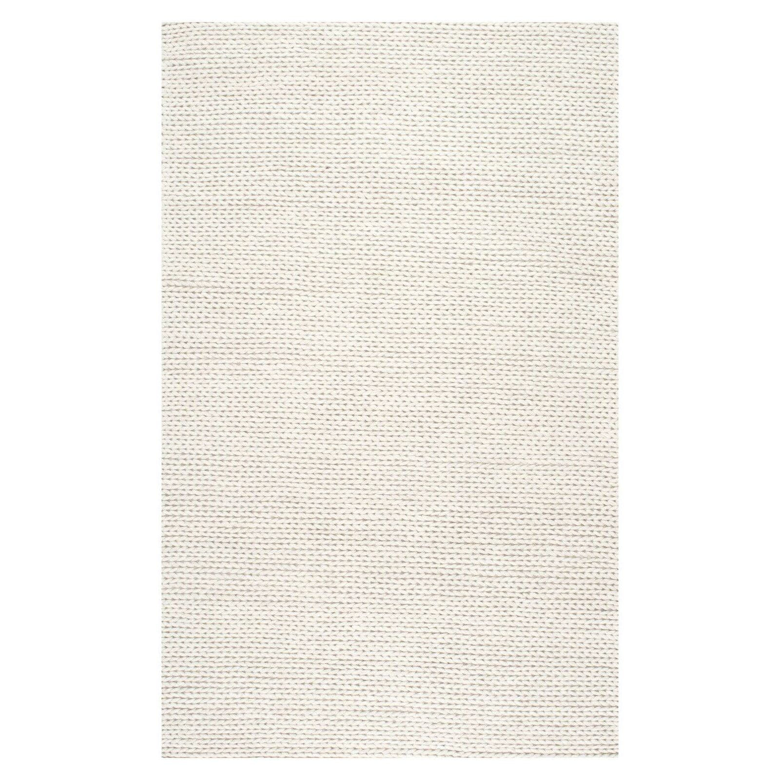 nuLOOM Penelope Braided Wool Off White 4' x 6' Farmhouse Area Rug