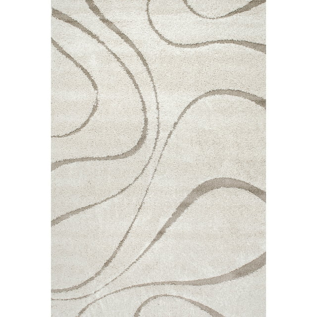 nuLOOM Carolyn Modern Shag Area Rug, 9' 2" x 12', Cream