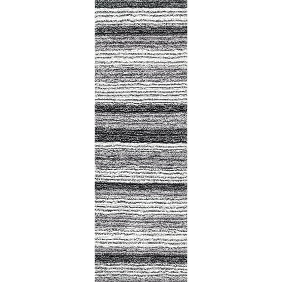 nuLOOM Classie Hand Tufted Shag Runner Rug, 2' 6" x 8', Gray Multi
