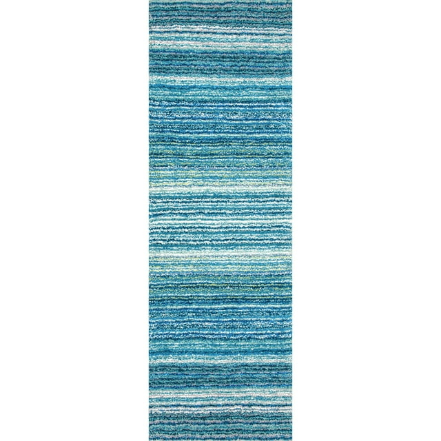 nuLOOM Classie Hand Tufted Shag Runner Rug, 2' 6" x 8', Sky Blue