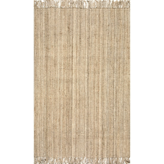 nuLOOM Daniela Chunky Jute Natural 6' x 9' Farmhouse Area Rug