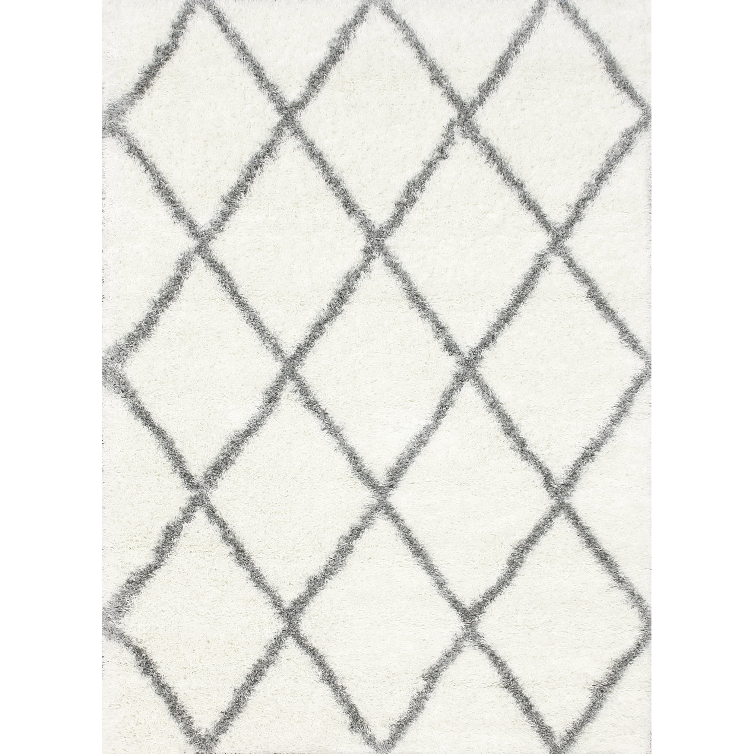 nuLOOM Diamond Soft & Plush Shag Runner Rug, 2' 8" x 8', Gray