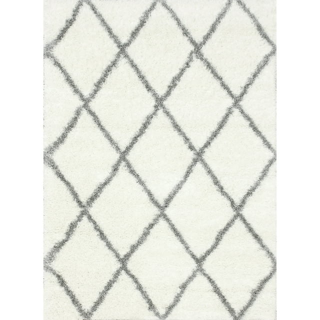 nuLOOM Diamond Soft & Plush Shag Runner Rug, 2' 8" x 8', Gray