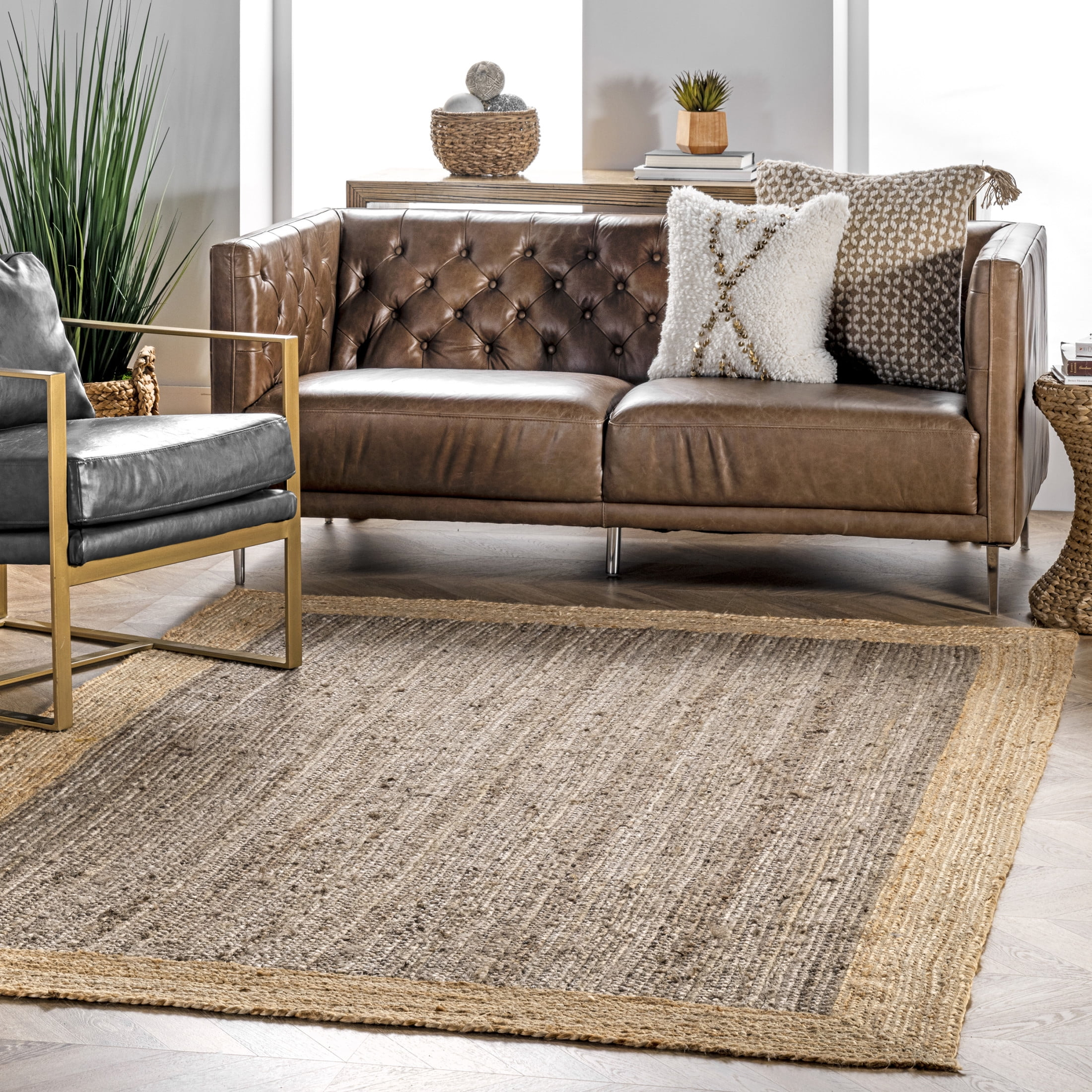 nuLOOM Eleonora Casual Jute Area Rug, 4' x 6', Eleonora Grey