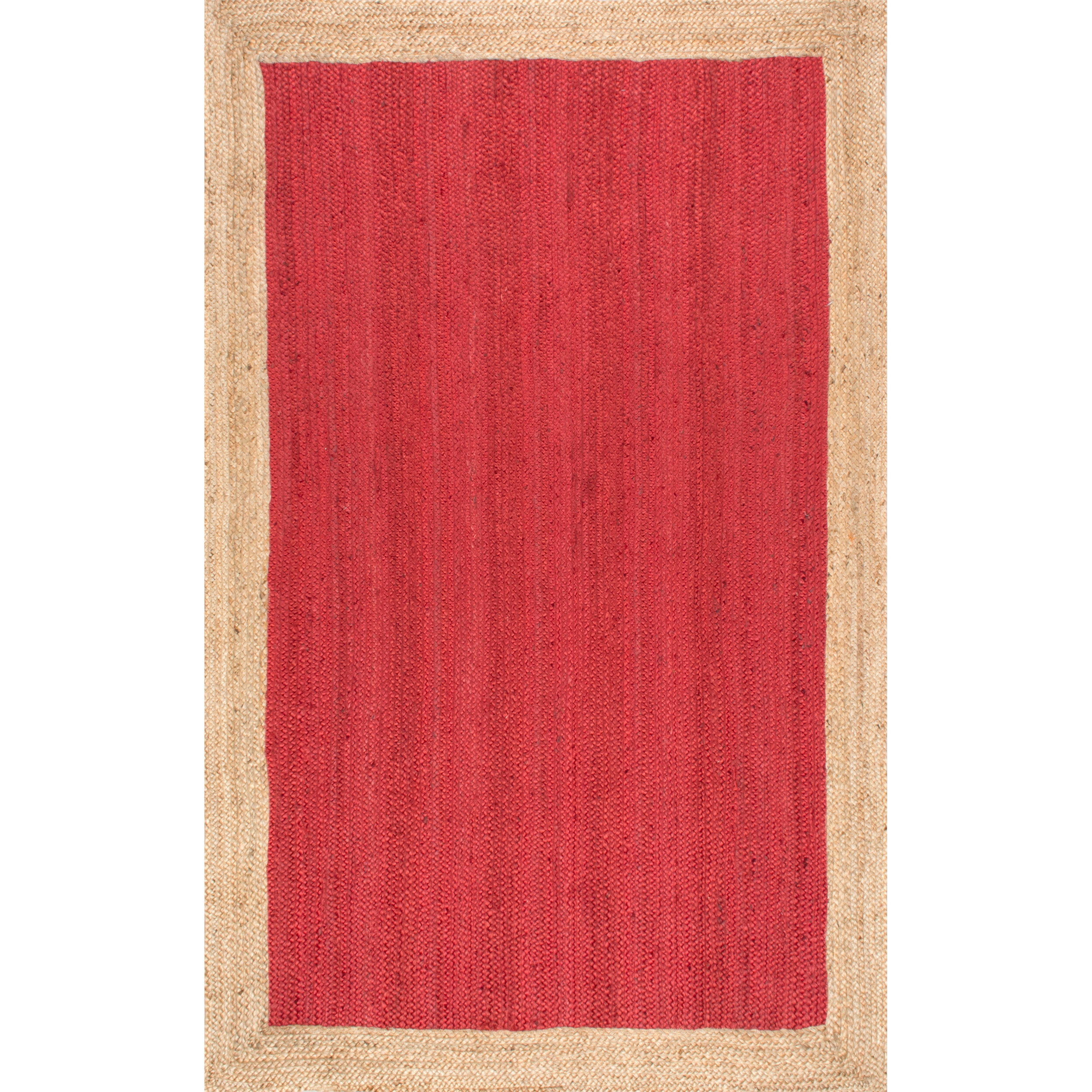 nuLOOM Eleonora Casual Jute Red 6' x 9' Farmhouse Area Rug