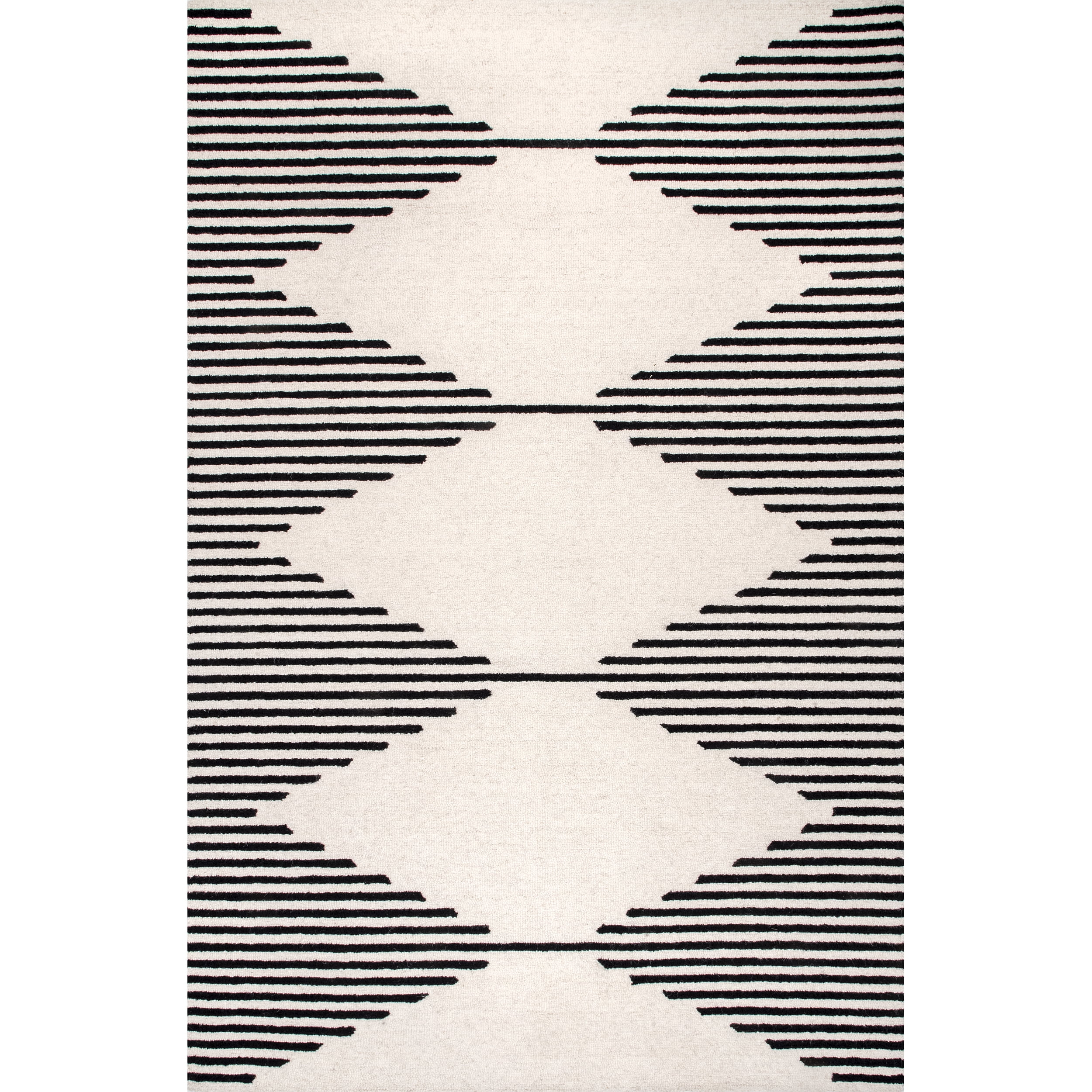 nuLOOM Flynn Handmade Contemporary Wool Area Rug, 5' x 8', Ivory