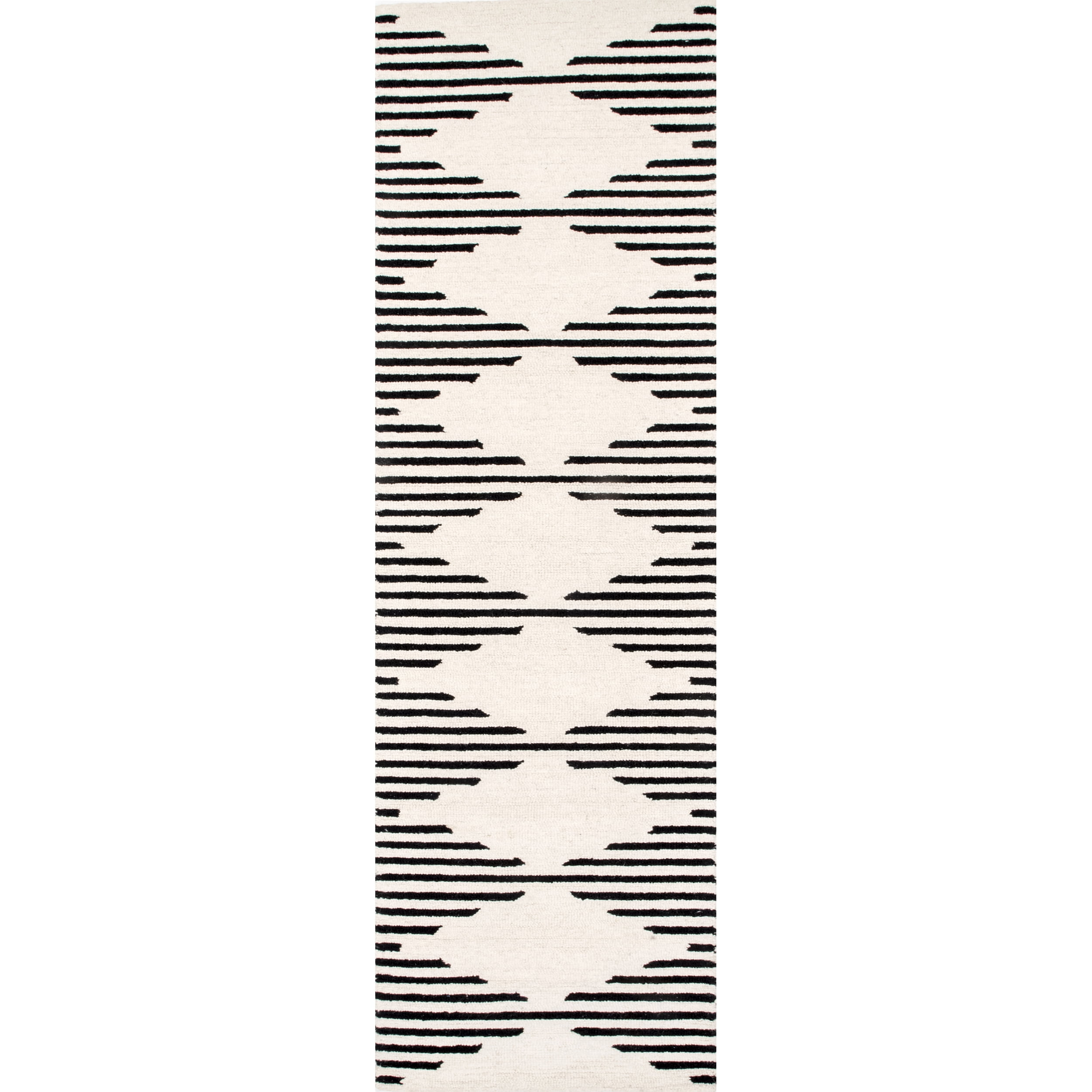 nuLOOM Flynn Handmade Contemporary Wool Runner Rug, 2' x 8', Ivory