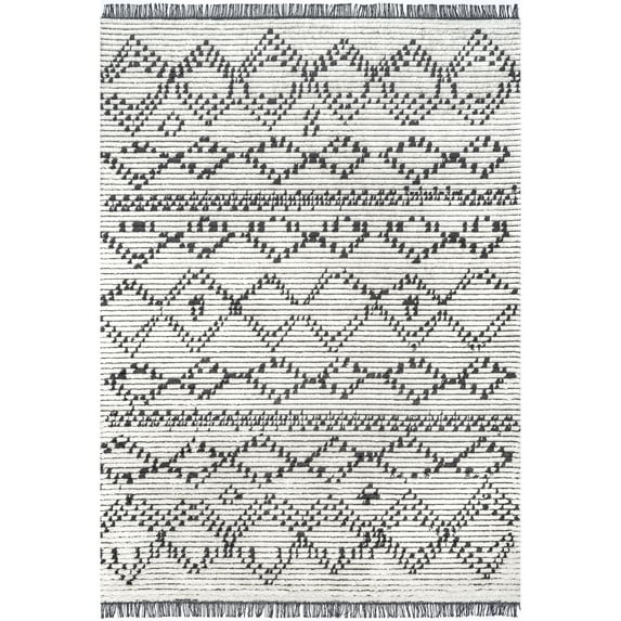 nuLOOM Jaycee Abstract Soft Shaggy Textured Fringe Area Rug, 5' 3" x 7' 6", Beige