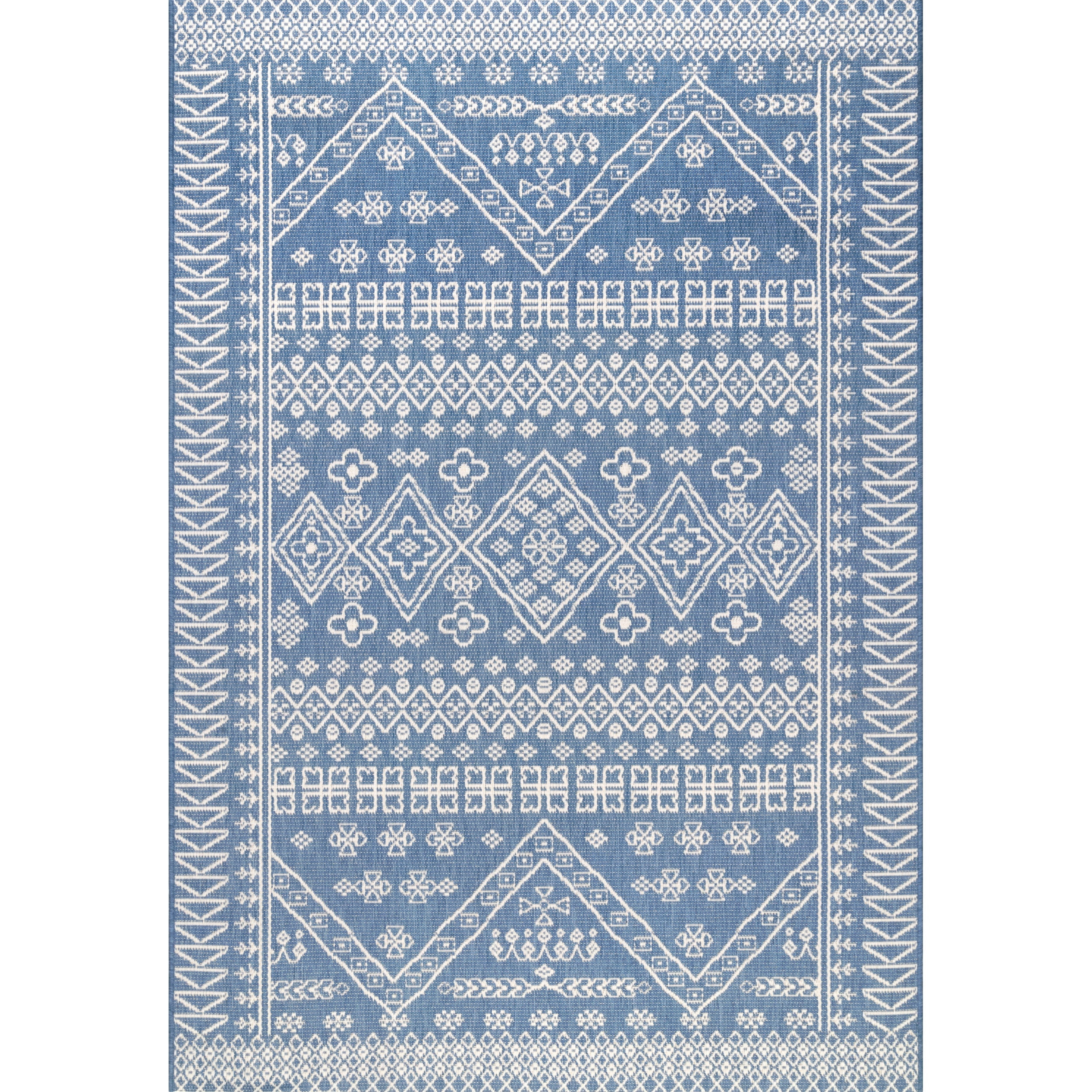 nuLOOM Kandace Tribal Indoor/Outdoor Area Rug, 11' x 15', Blue