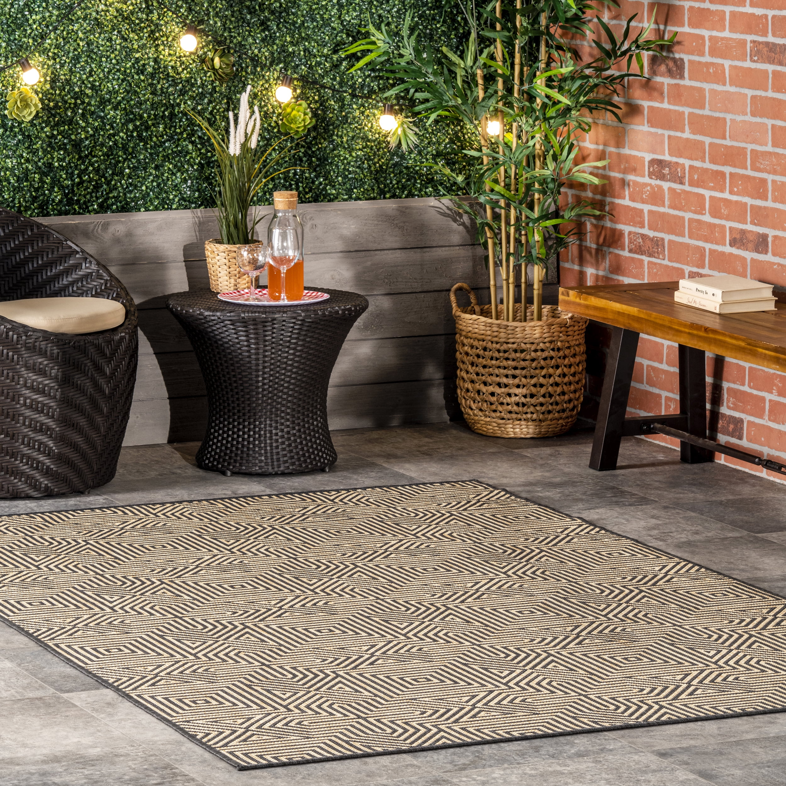 nuLOOM Kelsey Modern Abstract Indoor/Outdoor Area Rug, 9' 6" x 12', Charcoal