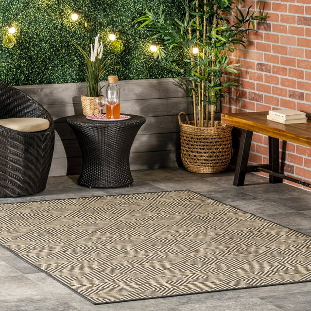 nuLOOM Kelsey Modern Abstract Indoor/Outdoor Area Rug, 9' 6" x 12', Charcoal
