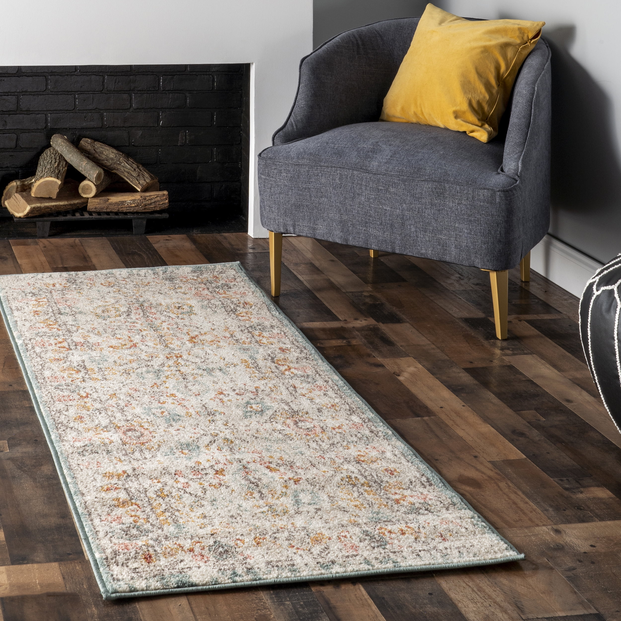 nuLOOM Lenore Vintage Floral Beige 2' 6" x 6' Transitional Runner Rug