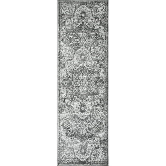 nuLOOM Maryanne Medallion Runner Rug, 2' 6" x 6', Gray
