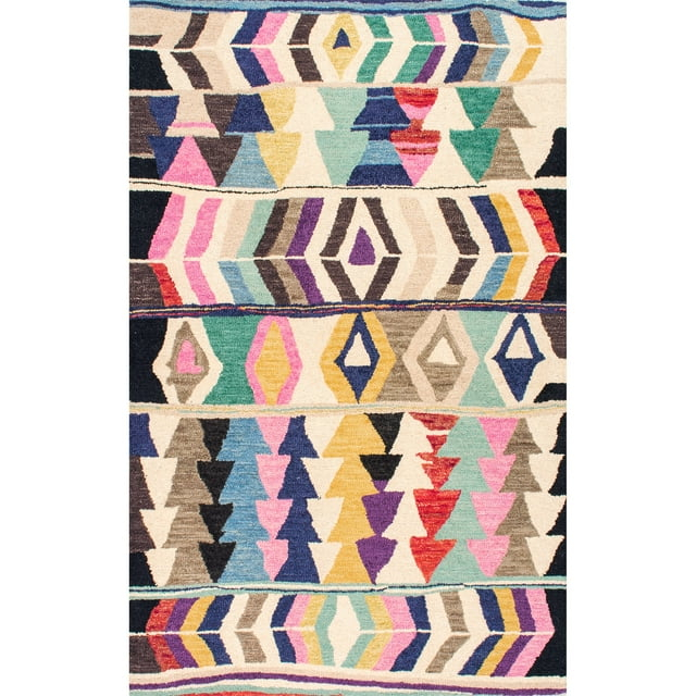 nuLOOM Ofelia Hand Tufted Wool Accent Rug, 3' x 5', Multi