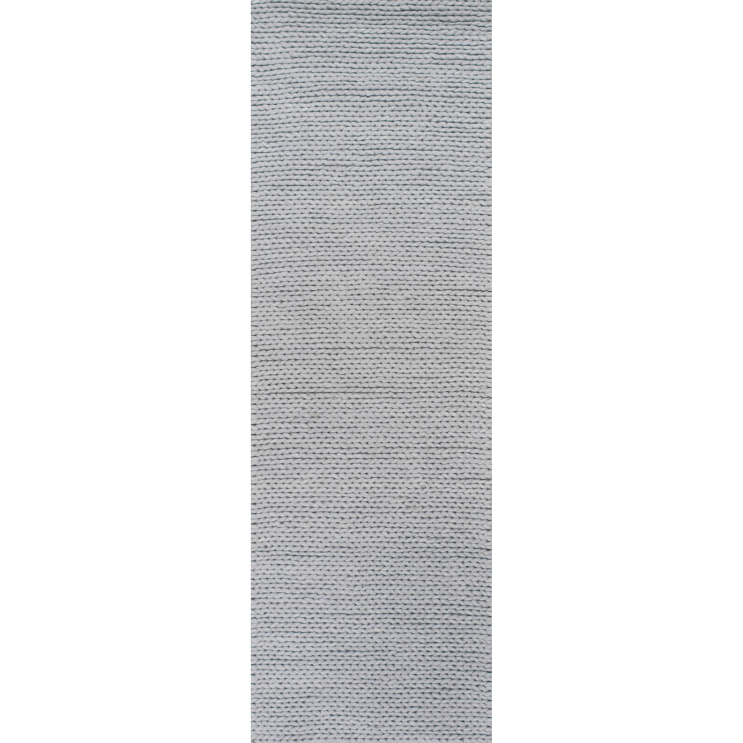 nuLOOM Penelope Braided Wool Area Rug, 2' 6" x 6', Runner, Penelope Light Grey