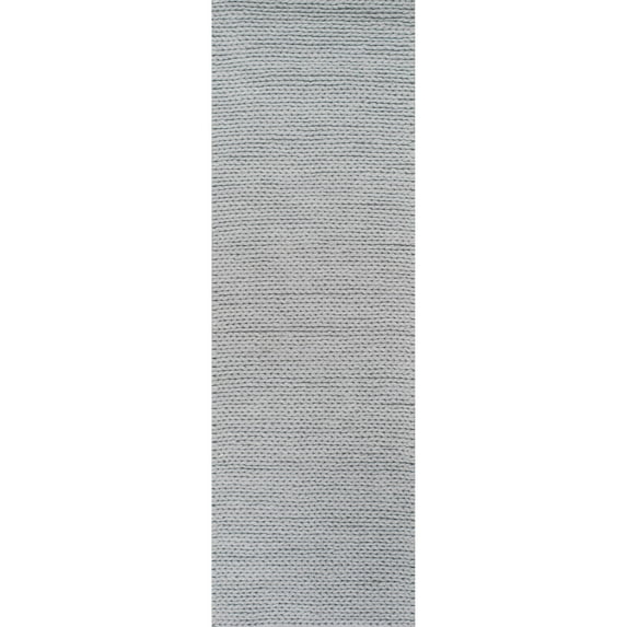 nuLOOM Penelope Braided Wool Area Rug, 2' 6" x 6', Runner, Penelope Light Grey