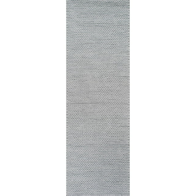 nuLOOM Penelope Braided Wool Area Rug, 2' 6" x 6', Runner, Penelope Light Grey
