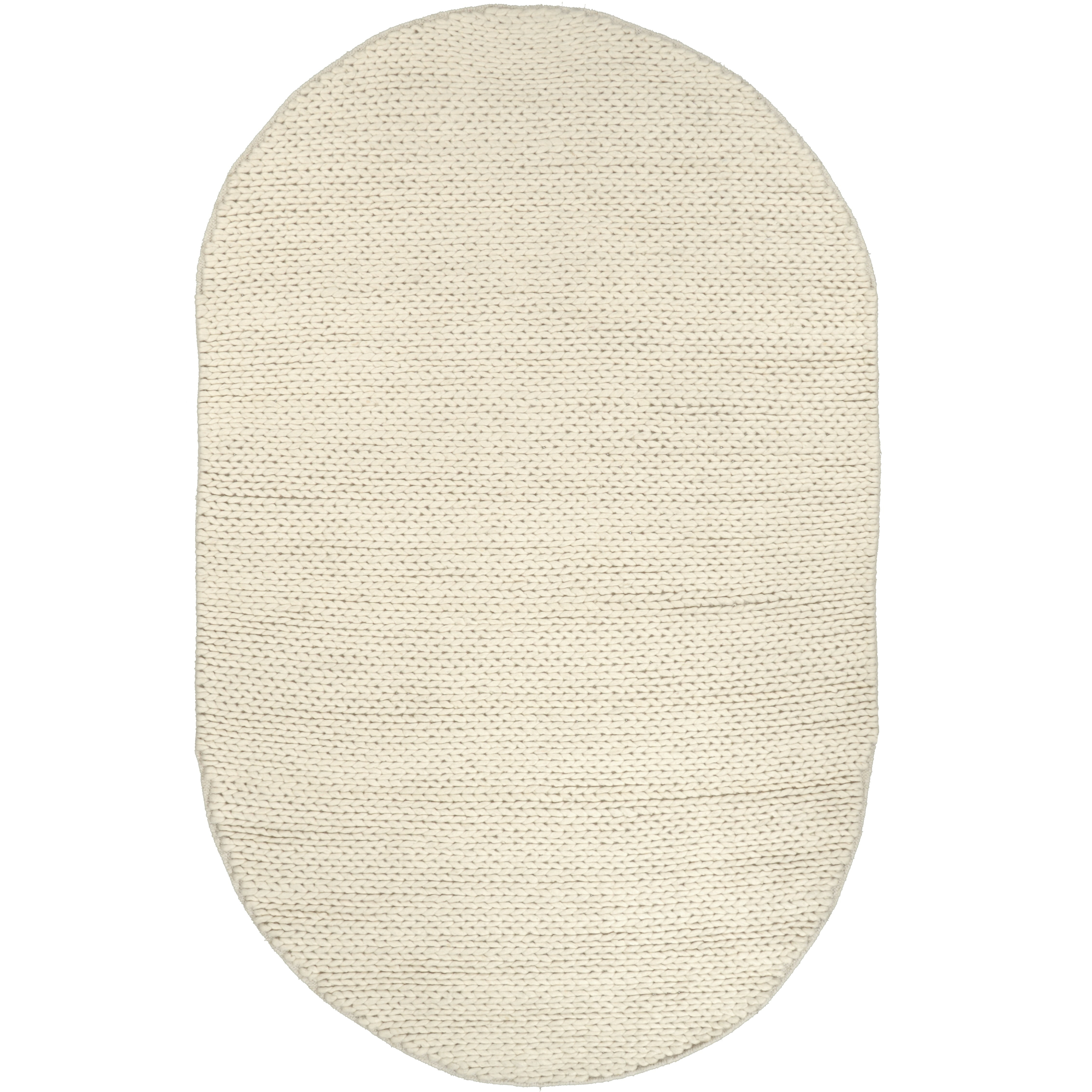 nuLOOM Penelope Braided Wool Area Rug, 3' x 5' Oval, Off White