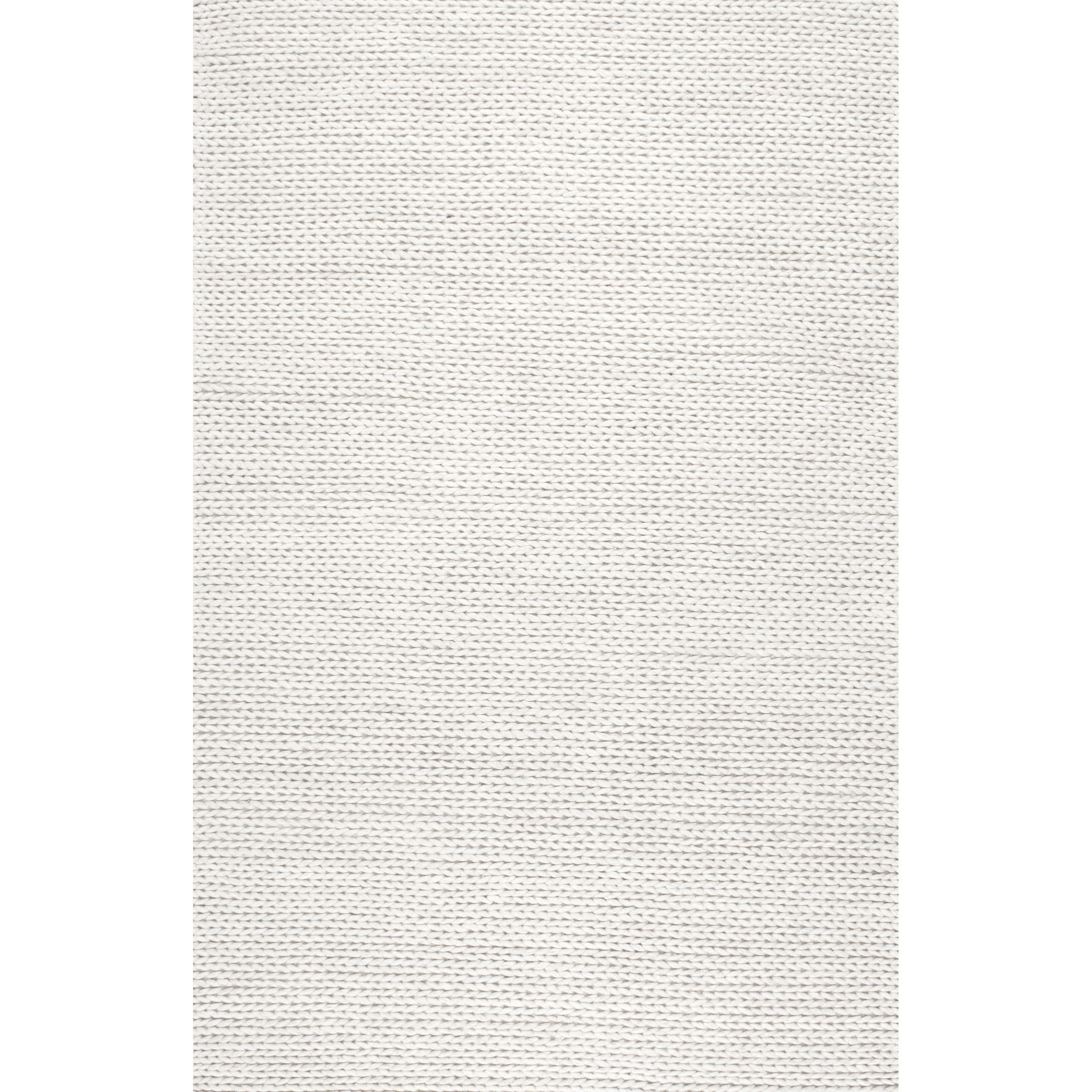 nuLOOM Penelope Braided Wool Off White 6' x 9' Farmhouse Area Rug