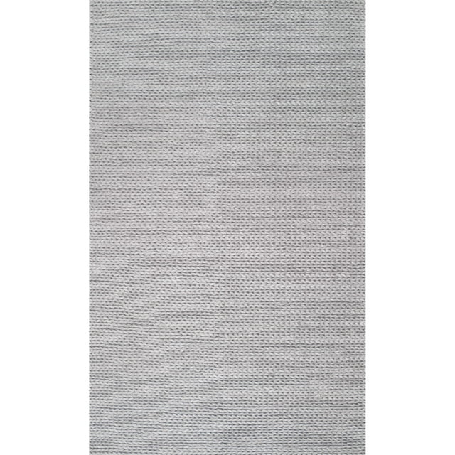 nuLOOM Penelope Braided Wool Area Rug, 8' 6" x 11' 6", Penelope Light Grey