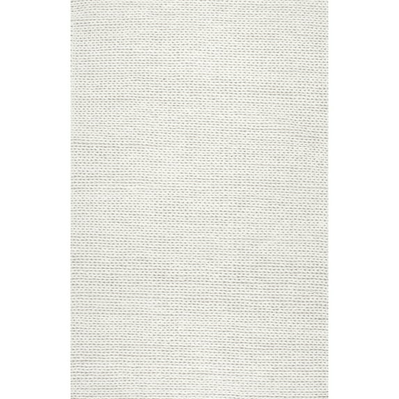 nuLOOM Penelope Braided Wool Off White 8' x 11' Farmhouse Area Rug