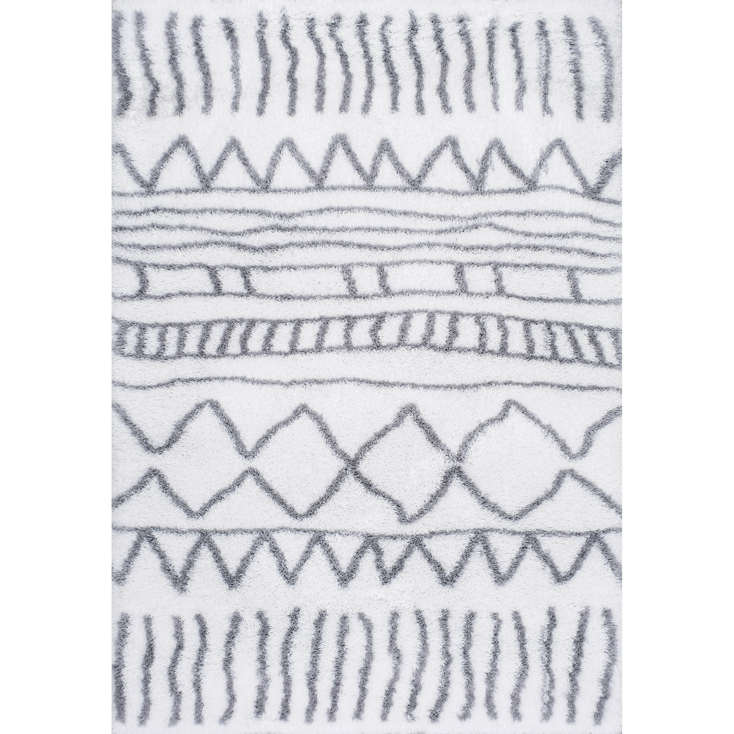nuLOOM Renata Moroccan Shag Area Rug, 5' 3" x 7' 6", Gray