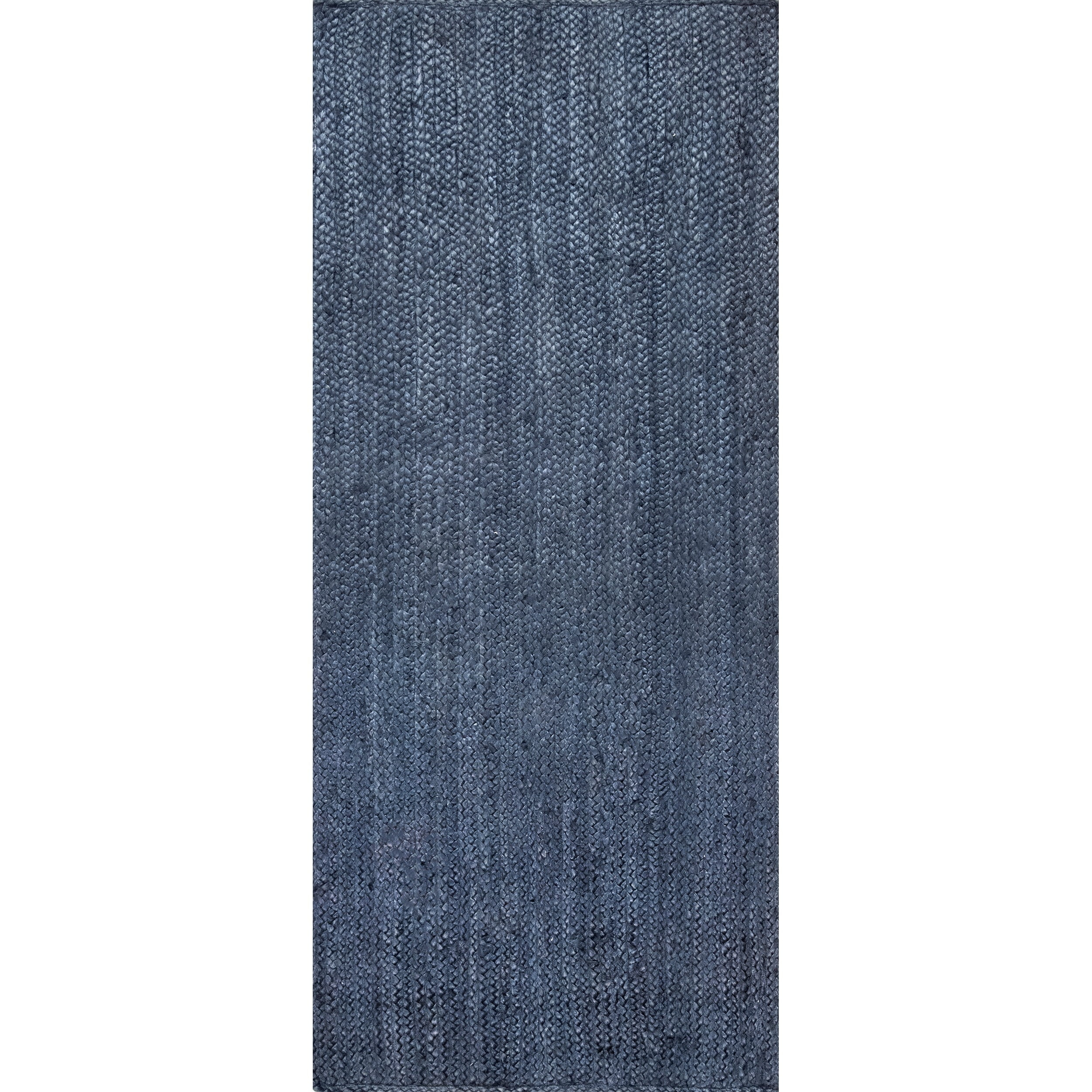 nuLOOM Rigo Hand Woven Farmhouse Jute Runner Rug, 2' 6" x 6', Navy