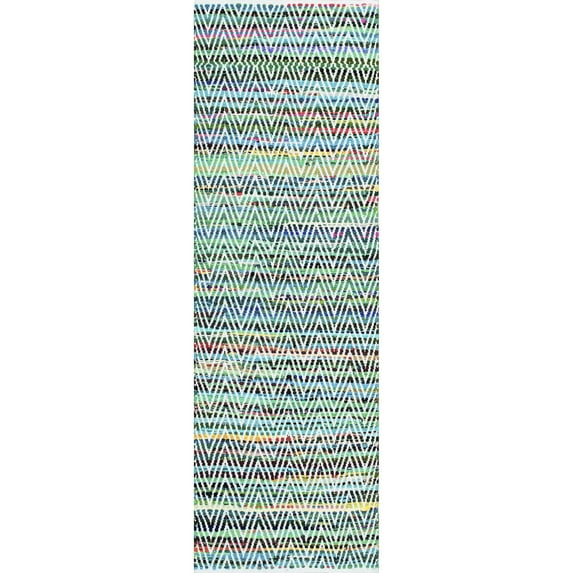 nuLOOM Rochell Handwoven Chevron Runner Rug, 2' 6" x 10', Green