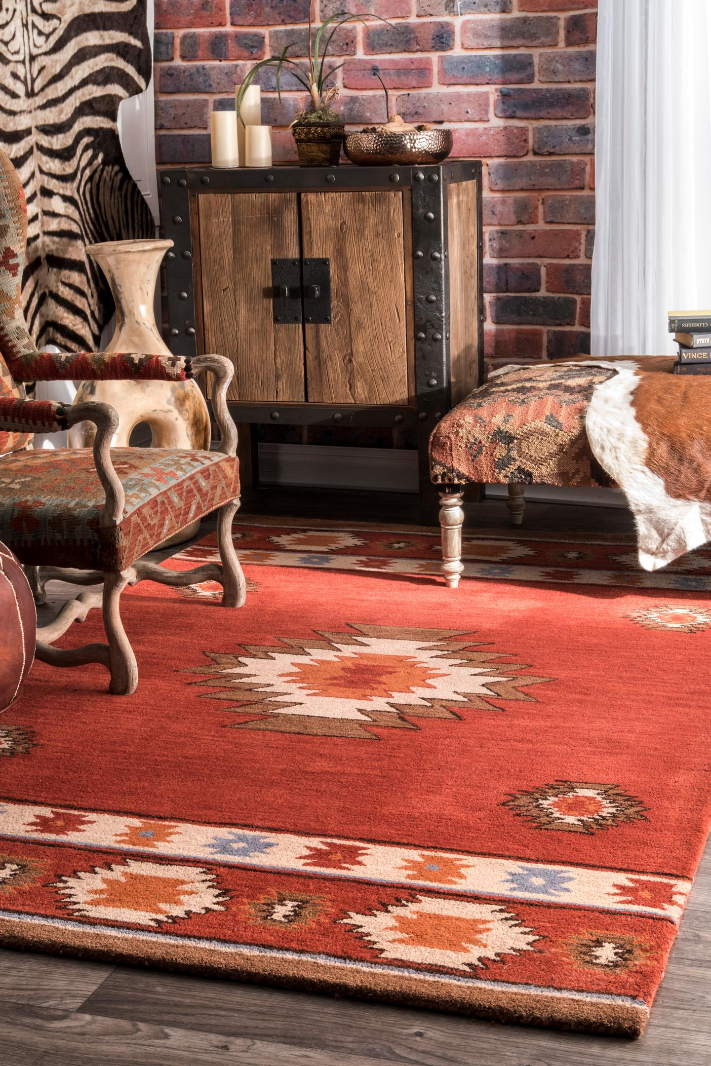 2'x3' Hand Tufted Shyla Accent Rug Orange - nuLOOM: Wool, Geometric, Bohemian, Medium Pile, Indoor Use