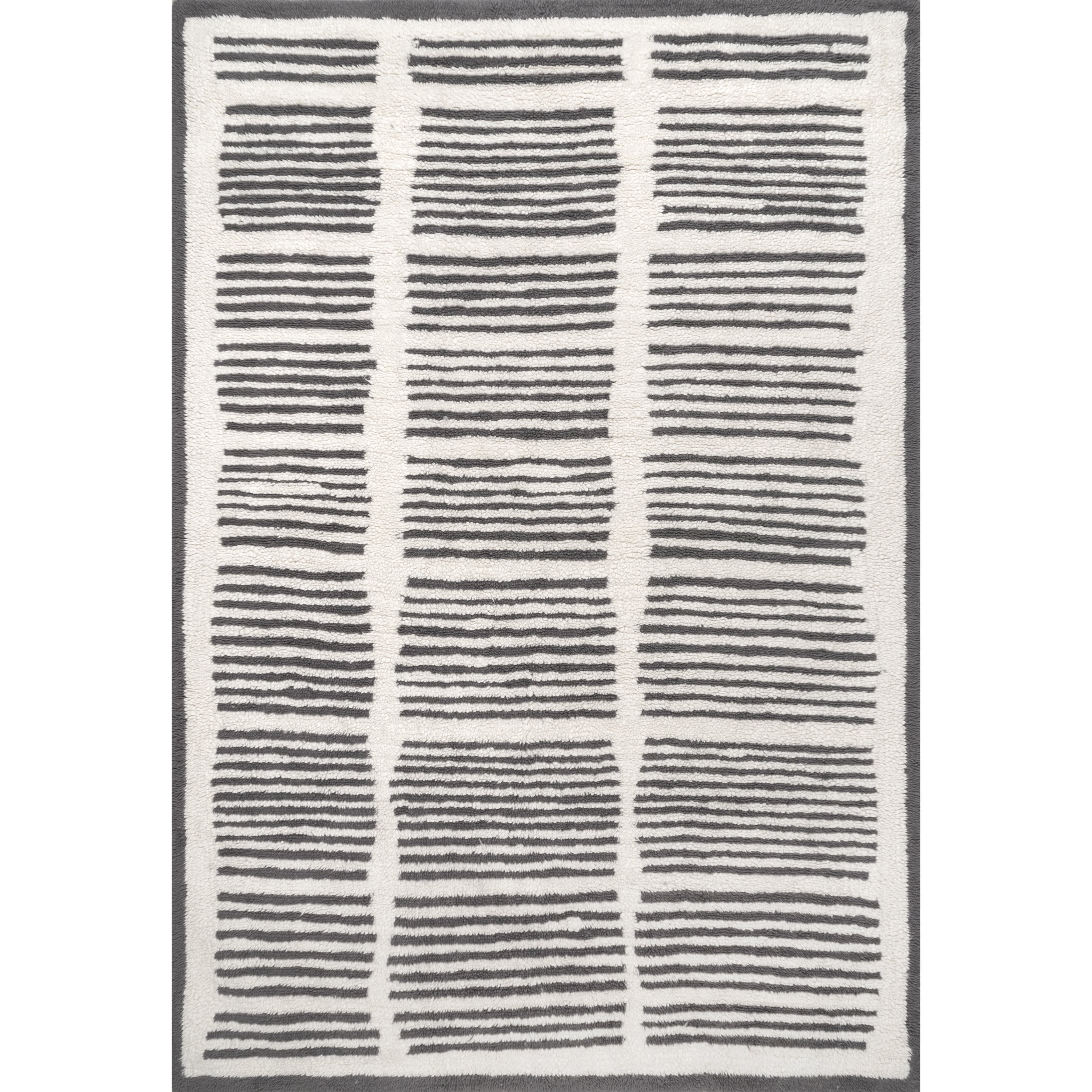 nuLOOM Tayshia Machine Washable Wool Modern Striped Area Rug, 3' x 5', Ivory