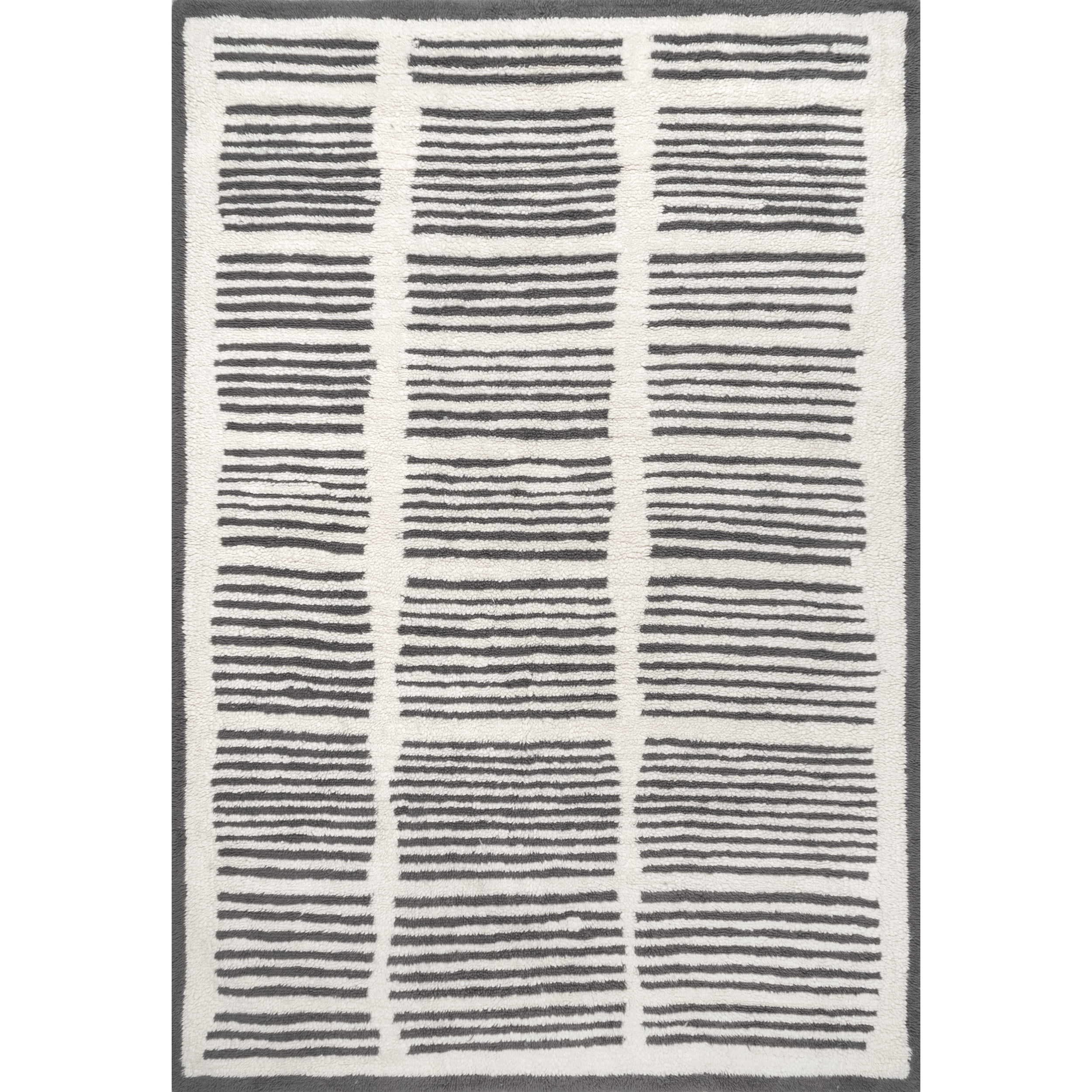 nuLOOM Tayshia Machine Washable Wool Modern Striped Area Rug, 3' x 5', Ivory