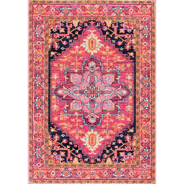 nuLOOM Vonda Fancy Persian Area Rug, 9' 10" x 14', Pink