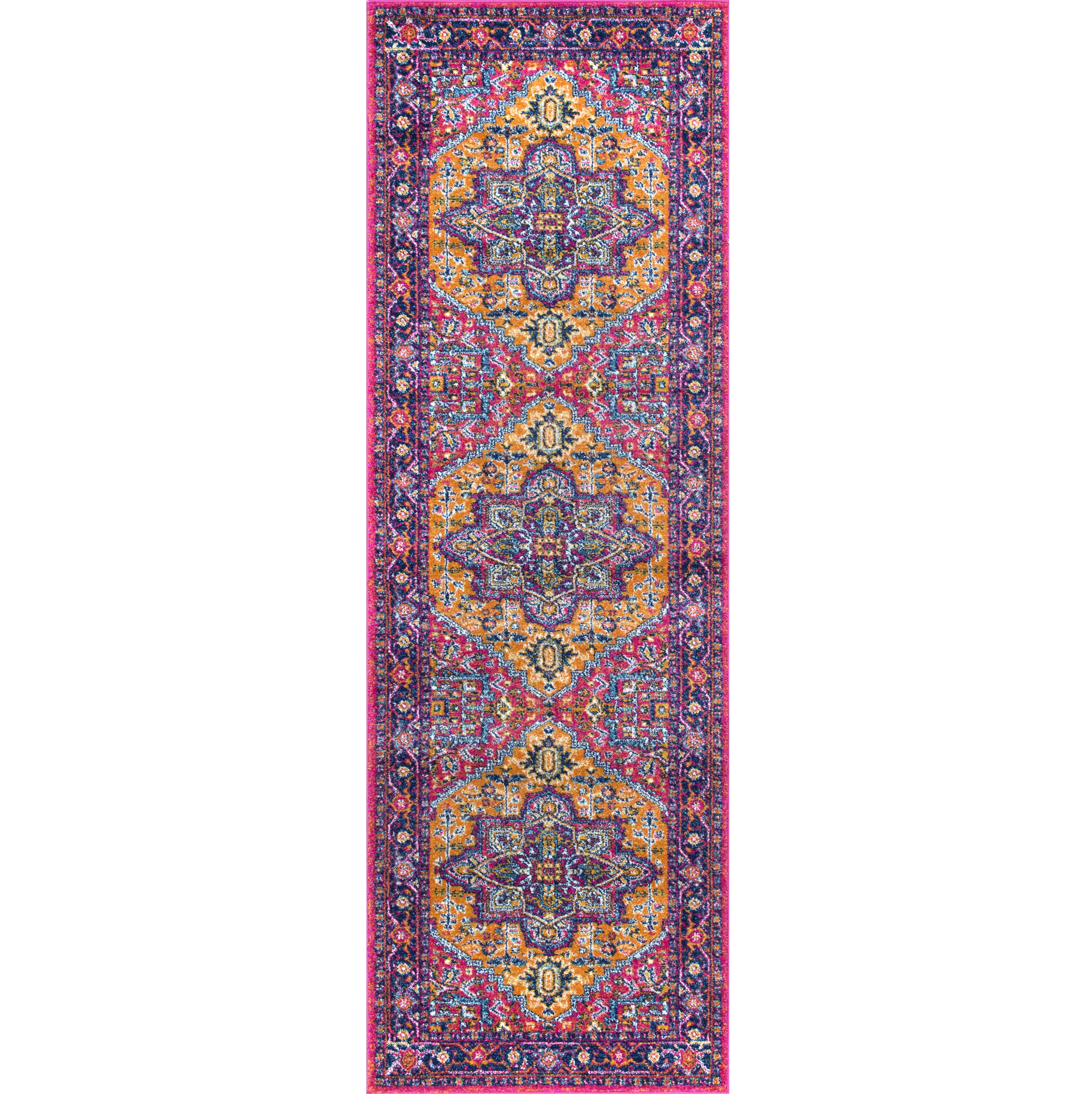 nuLOOM Vonda Fancy Persian Runner Rug, 2' 8" x 8', Orange