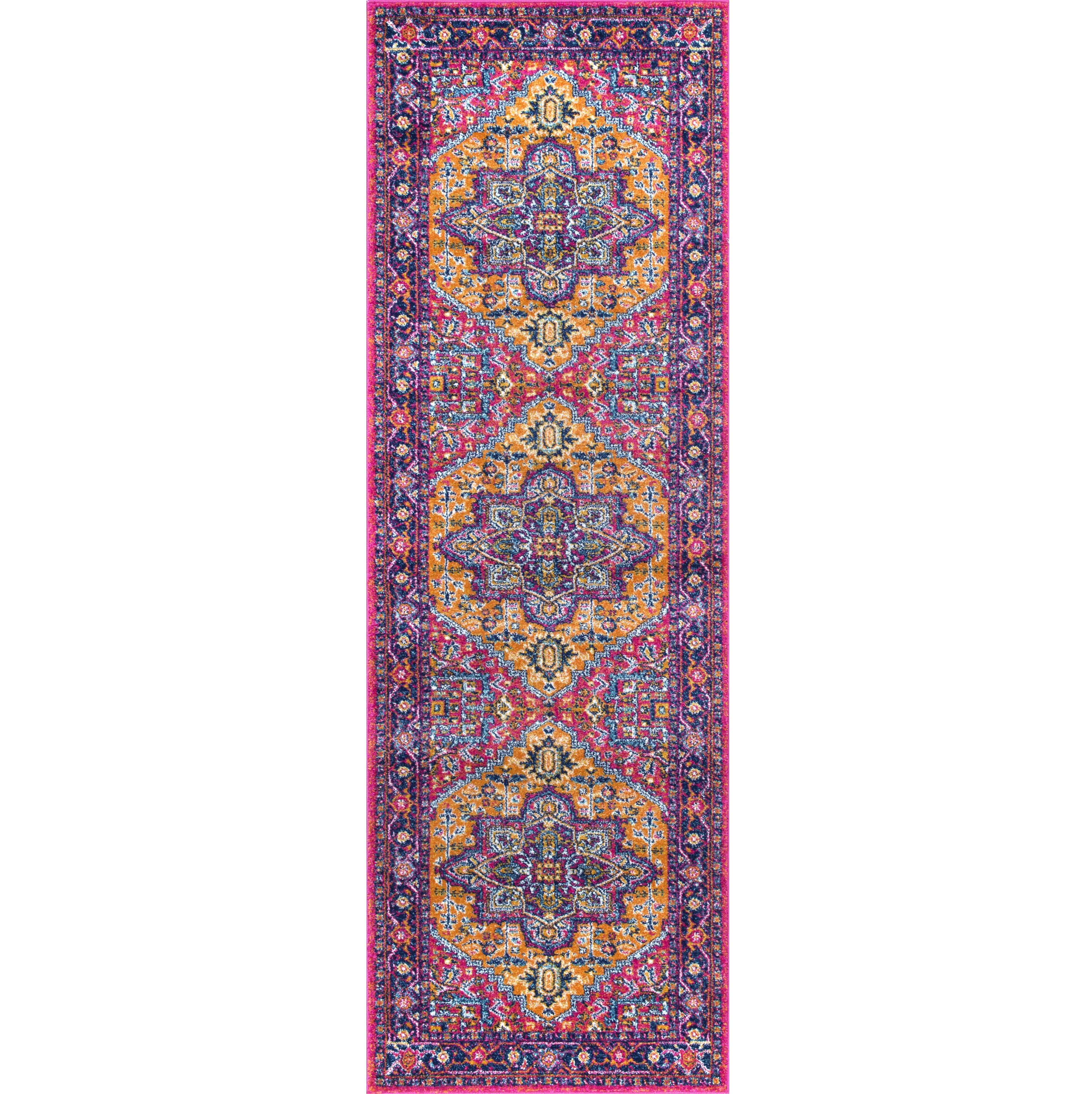 nuLOOM Vonda Fancy Persian Runner Rug, 2' 8" x 8', Orange