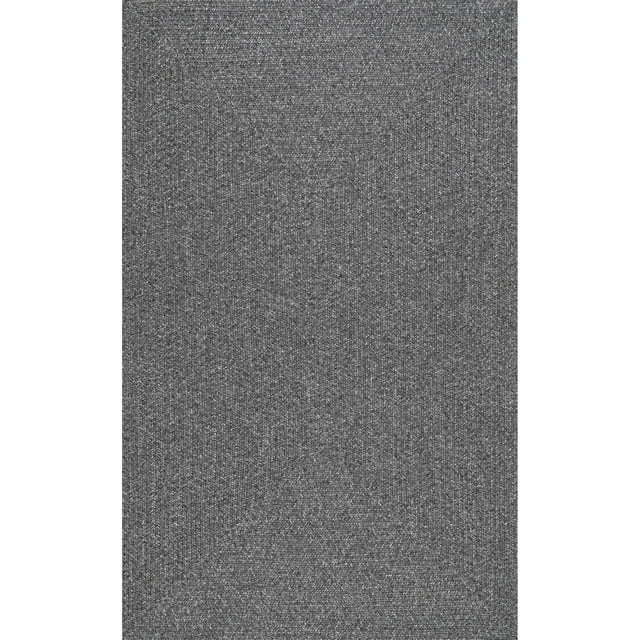 nuLOOM Wynn Braided Indoor/Outdoor Charcoal 2' x 3' Casual Area Rug