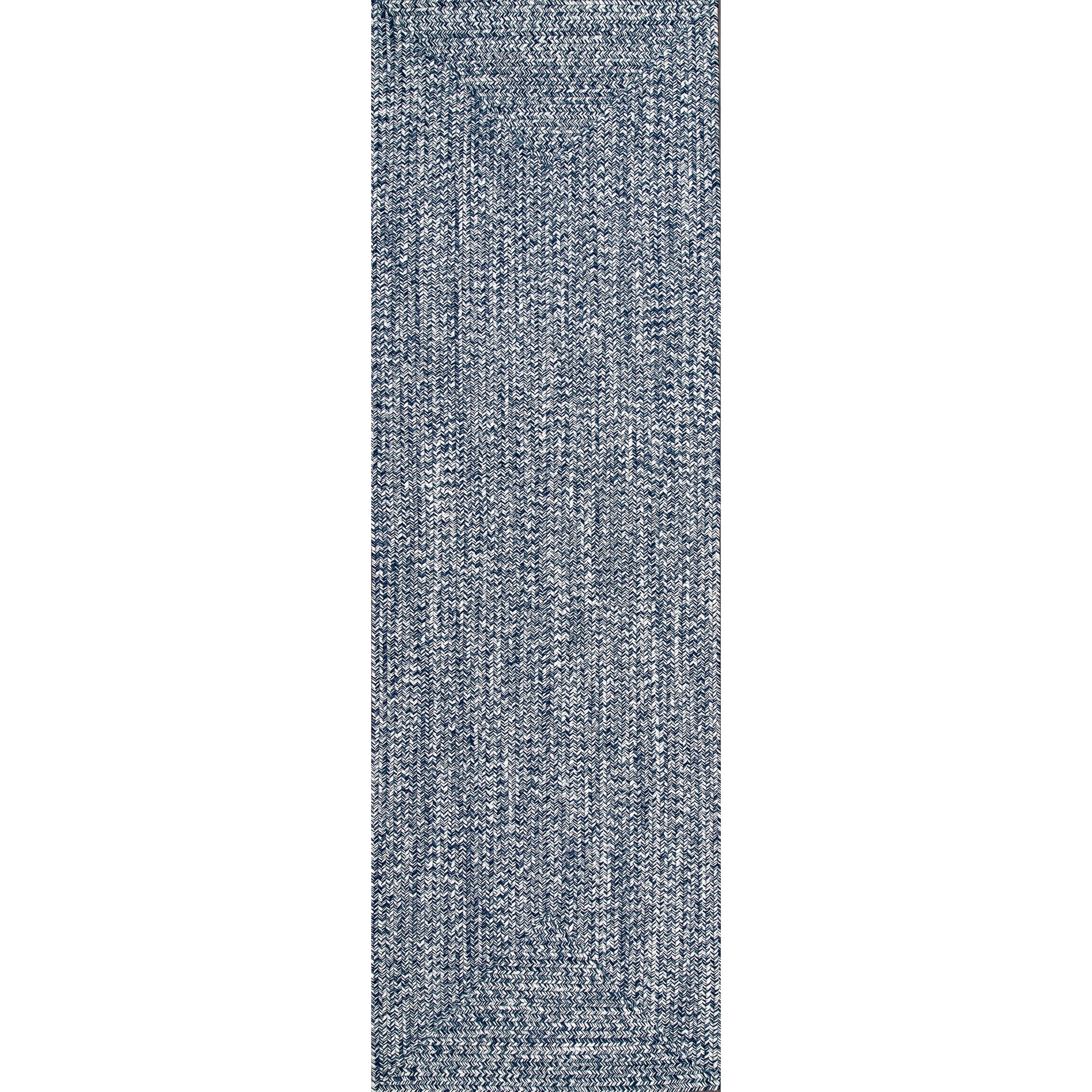 nuLOOM Wynn Braided Indoor/Outdoor Runner Rug, 2' 6" x 18', Light Blue