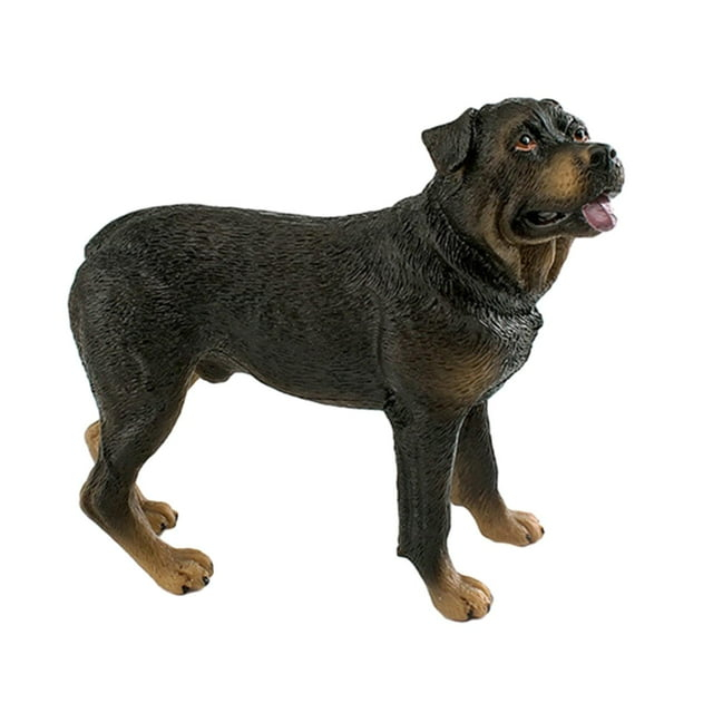 oshhnii Dog Figurine Dog Sculptures Attractive Puppy Standing Figurine Statue Simulation Rottweiler