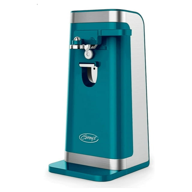 Island Blue Electric Can Opener with Stainless Steel Blade and Knife Sharpener