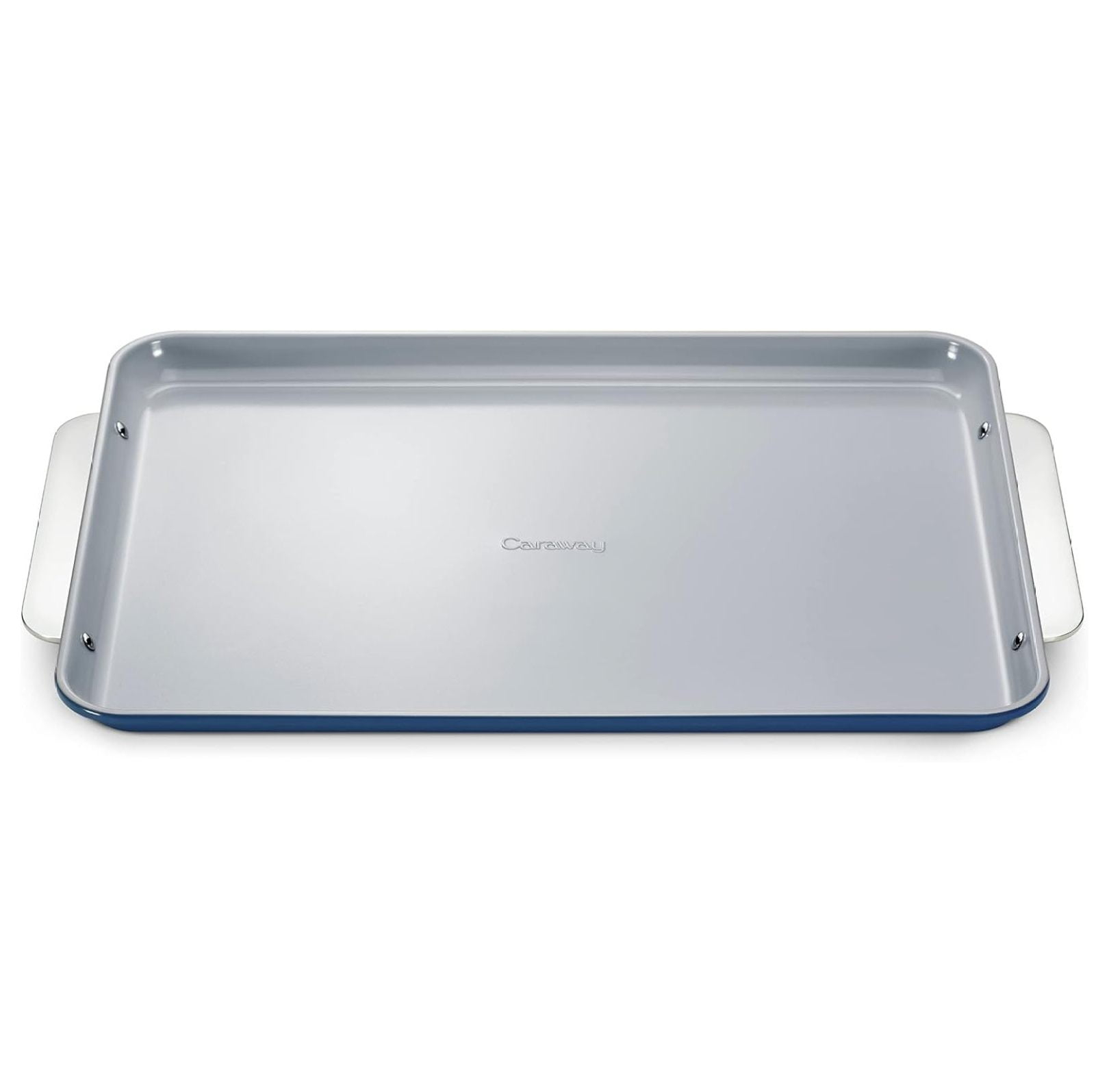 Caraway Non-Stick Ceramic Large Baking Sheet Navy: Aluminized Steel, Rectangle, Hand Wash, Cookie Sheet, 1 Year Warranty