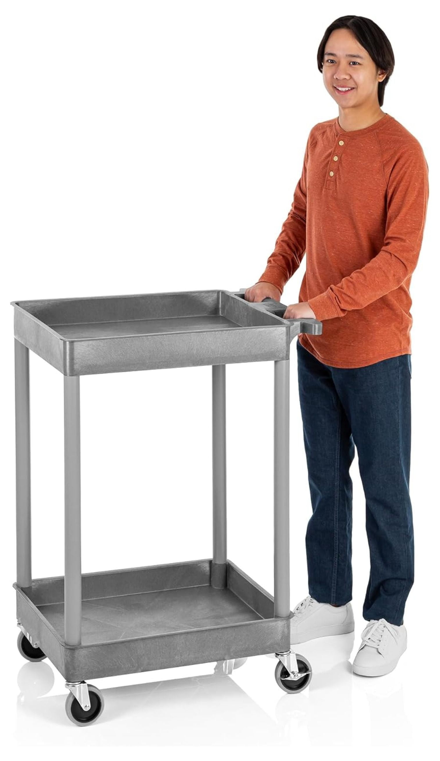 Stand Steady 18" x 24" Tubstr Two Shelf Tub Utility Cart - Gray